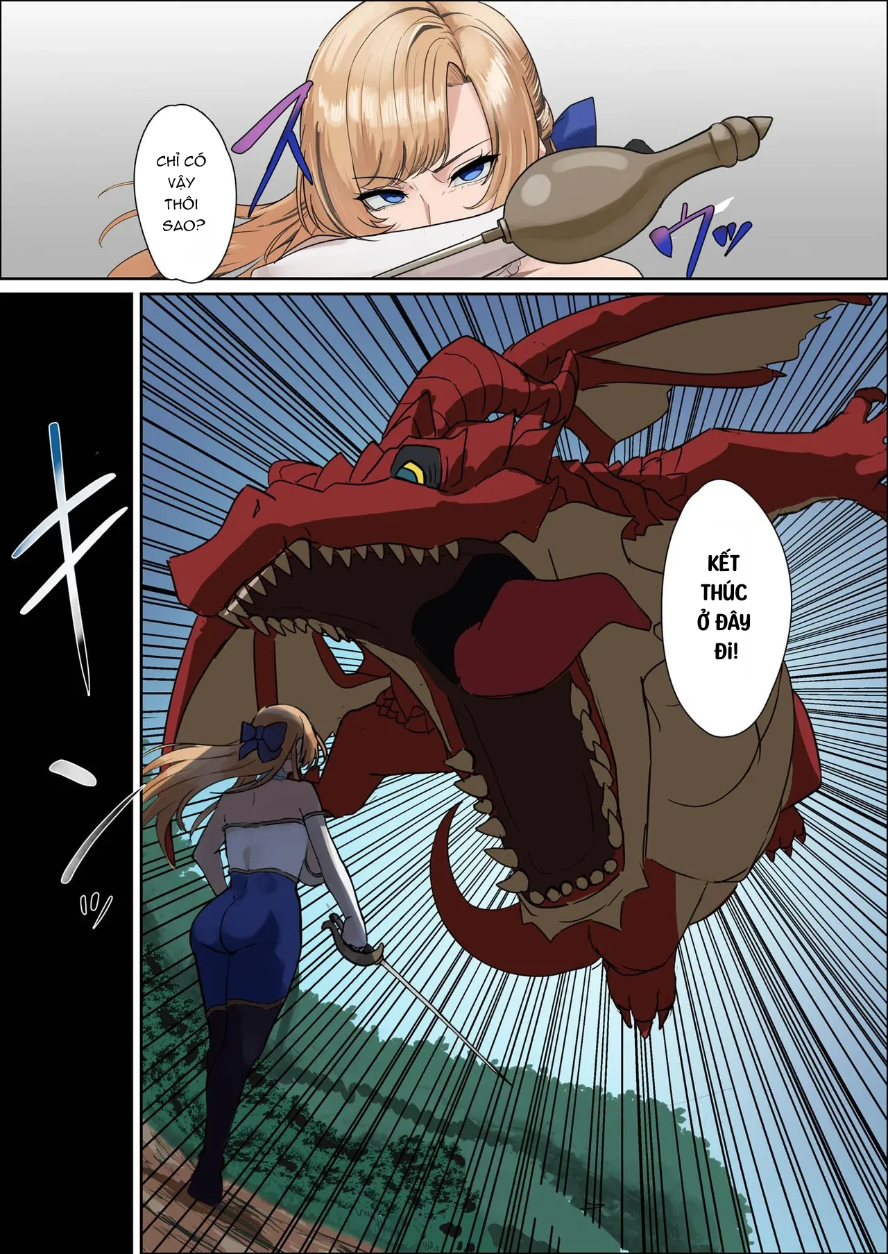Nữ hiệp sĩ ngực khủng—mấy con quái yếu xìu này ... - chap 1 : khơi đầu vui vẻ - 12