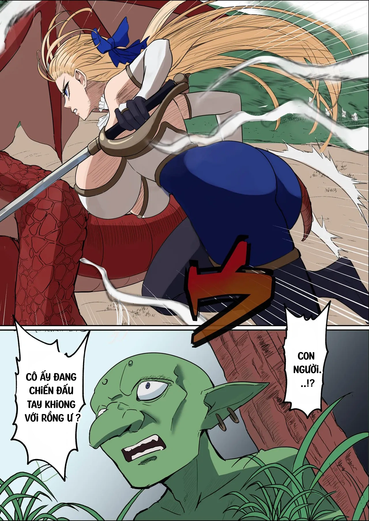 Nữ hiệp sĩ ngực khủng—mấy con quái yếu xìu này ... - chap 1 : khơi đầu vui vẻ - 7