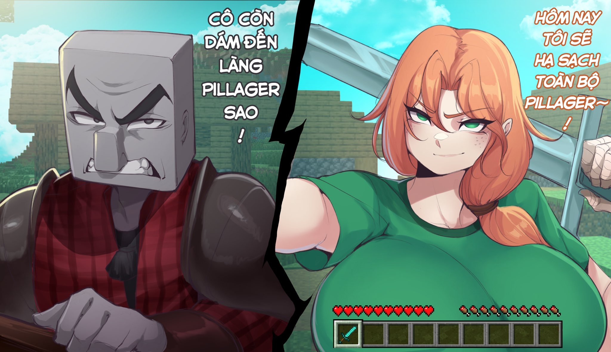 Cô nàng ALEX muốn phá đảo Minecraft !? - Alex X Pillager - 1