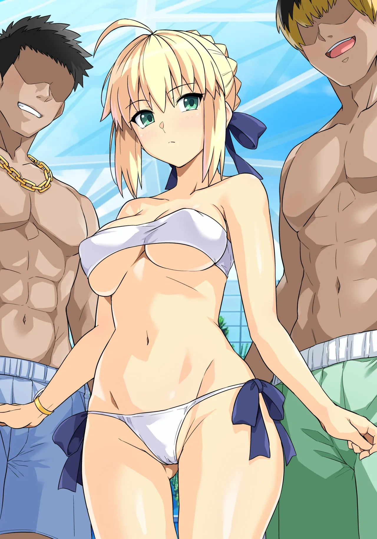 Saber-san Yarimoku Nanpamachi Pool Hen + Omake ... - Chap 2 - 13