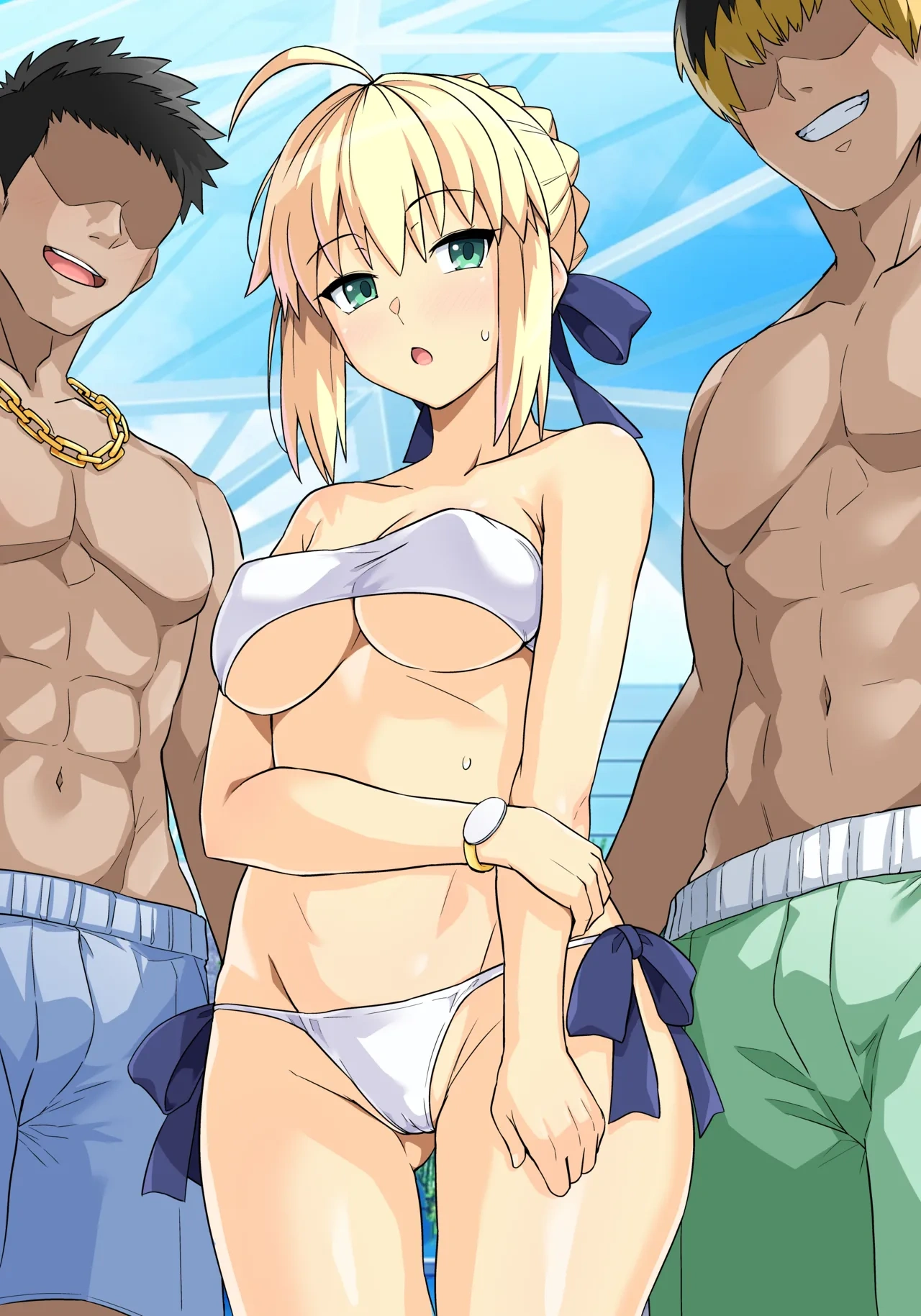 Saber-san Yarimoku Nanpamachi Pool Hen + Omake ... - Chap 2 - 14