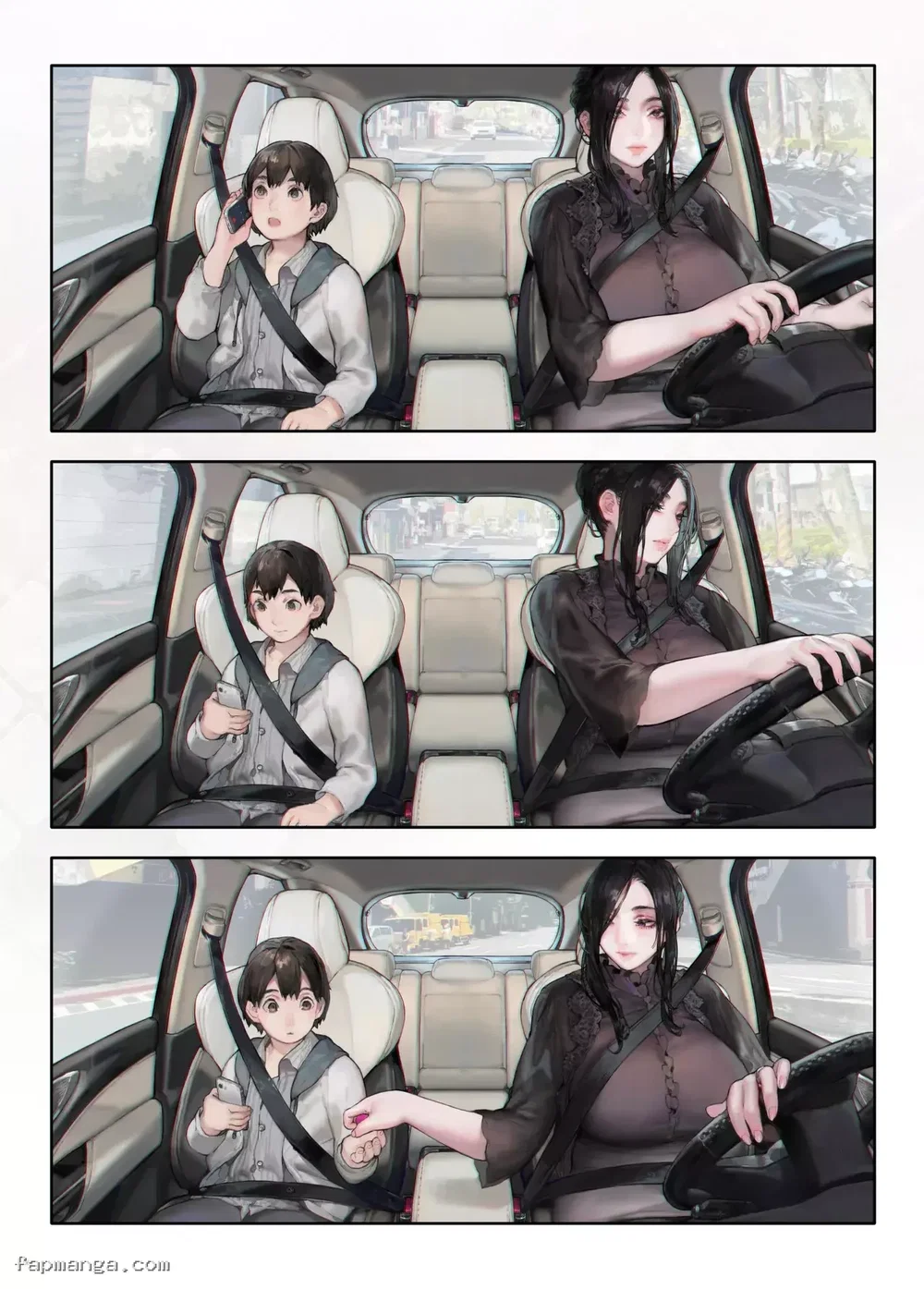 Cô vợ hàng xóm, ngay cả khi lái xe cũng không bỏ bê việc tập cơ sàn chậu - Oneshot - 5